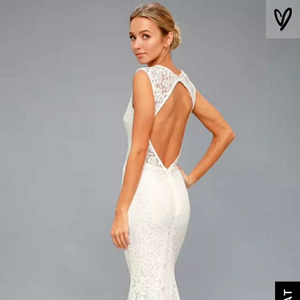 White Lace Maxi Backless Maxi Dress